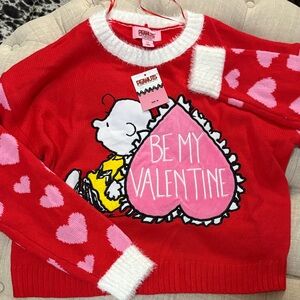 Peanuts Red and Pink Heart Sweater